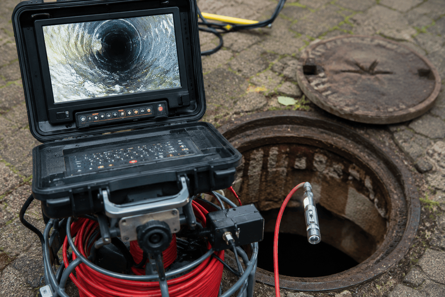 Caméra d’inspection utilisée pour diagnostiquer une canalisation d’eaux usées