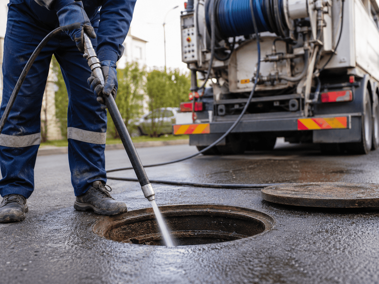 Hydrocurage haute pression pour nettoyer une canalisation bouchée