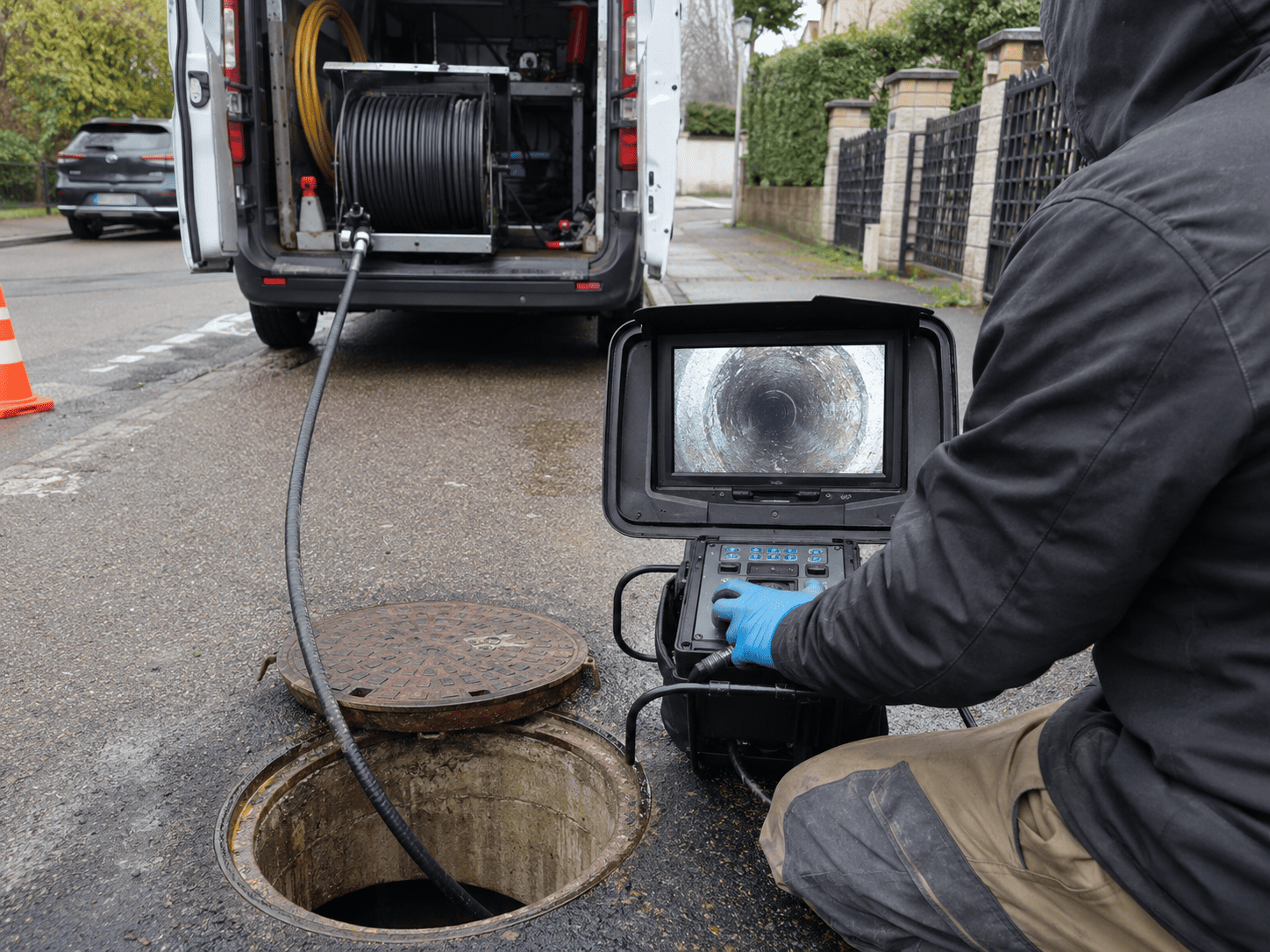 Contrôle caméra d’une canalisation après débouchage à Créteil